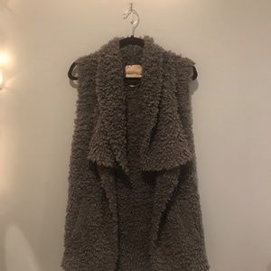 Fluffy Grey Vest